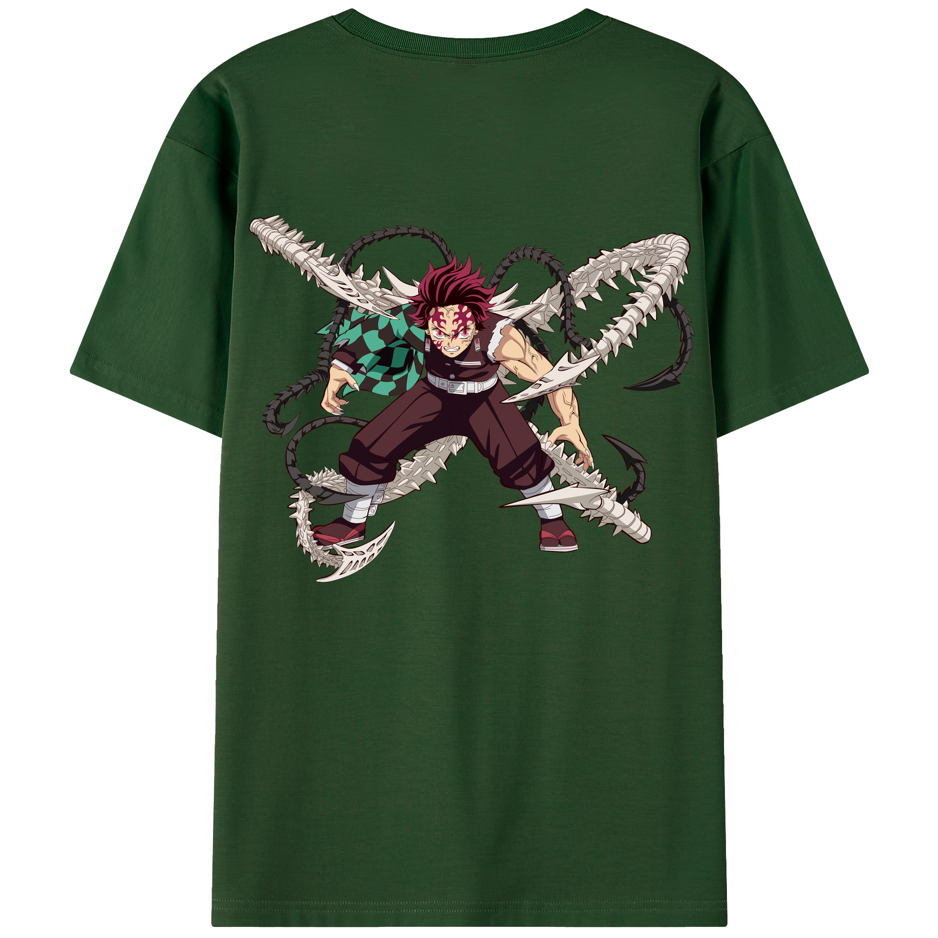 （画像用） 鬼滅の刃 竈門 炭治郎／かまど たんじろう Kamado Tanjirou 綿100％半袖Tシャツ（背面プリント）